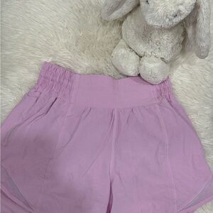 Light Purple Elastic Waist Shorts
